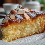 Close-up of White Almond Cake