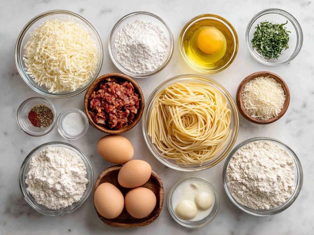 Ingredients for Crockpot Chicken Spaghetti including chicken, bell pepper, onions, garlic, canned soups, broth, spaghetti and cheese