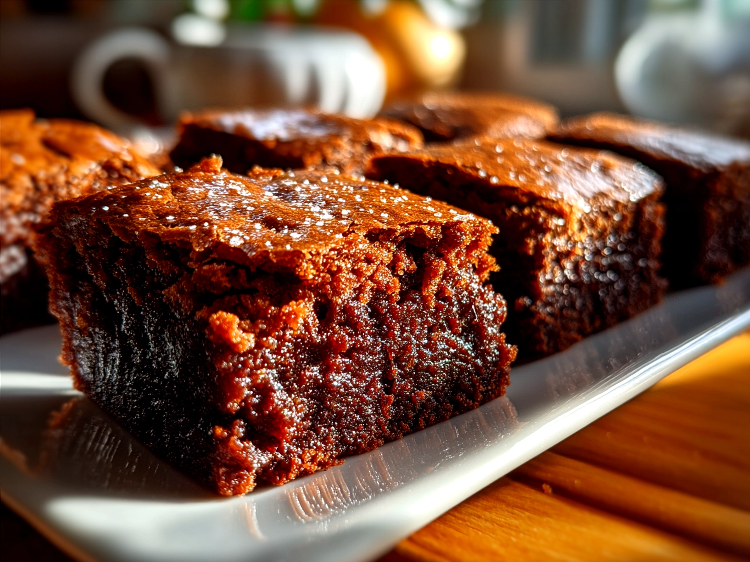 Freshly baked Date Brownies served on a plate