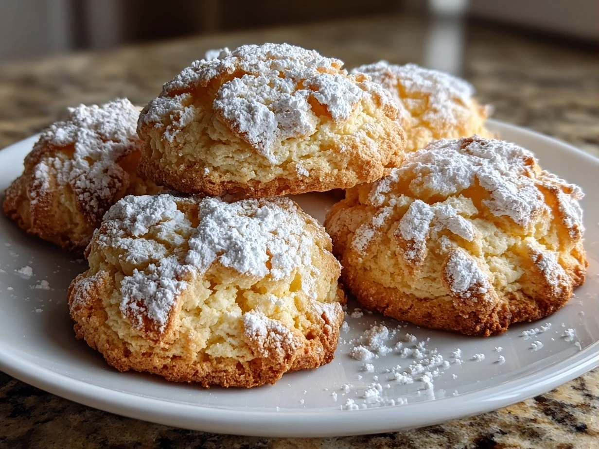 Delicious and easy Cool Whip cookies arranged on a plate.