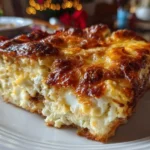 Delicious Cheesy Breakfast Casserole Close-up