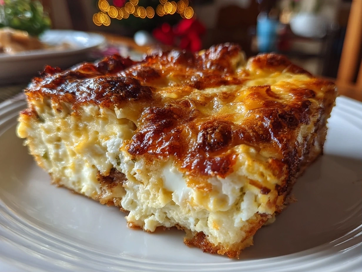 Delicious Cheesy Breakfast Casserole Close-up