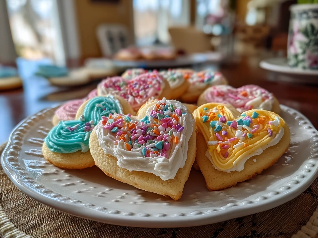 Delicious Frosted Heart Sugar Cookies