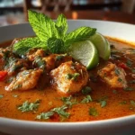Delicious Plated Thai Red Curry Chicken
