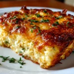 Freshly prepared Hashbrown Breakfast Casserole close-up