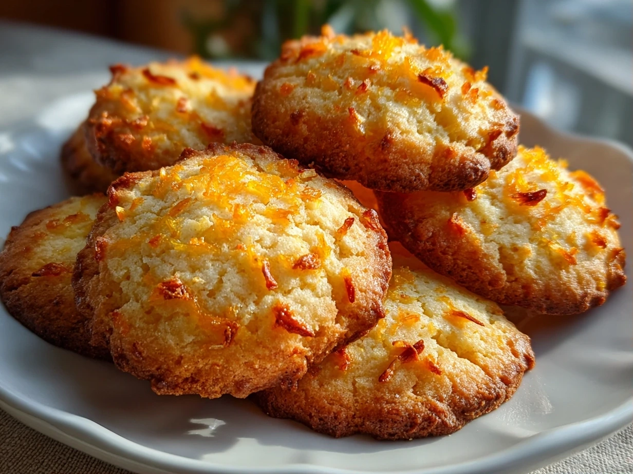 Freshly Prepared Orange Clove Cookies on White Plate