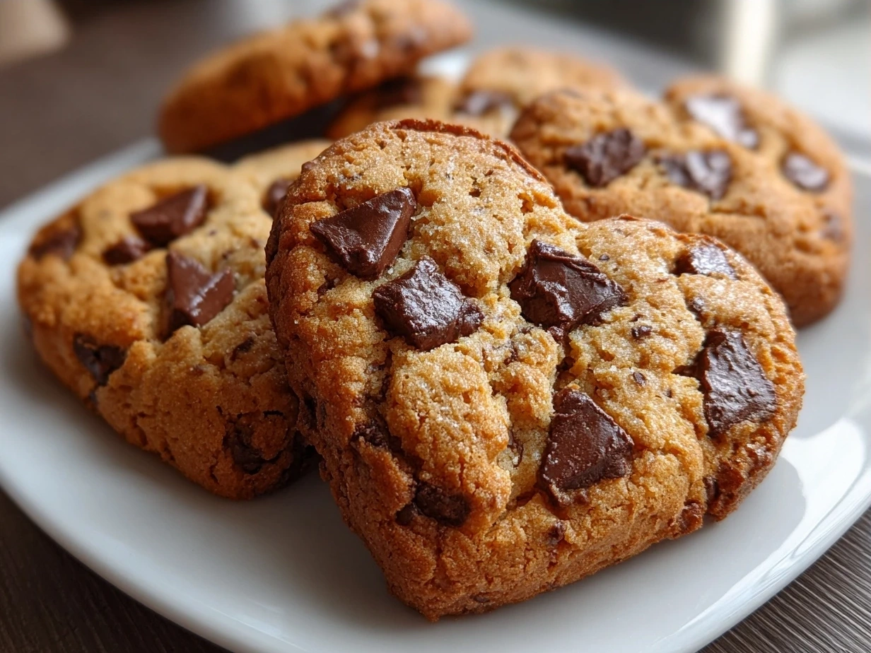 Final batch of heart-shaped chocolate chip cookies cooling on a rack with warm cozy ambiance