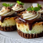 Homemade Andes Mint Mini Cheesecakes