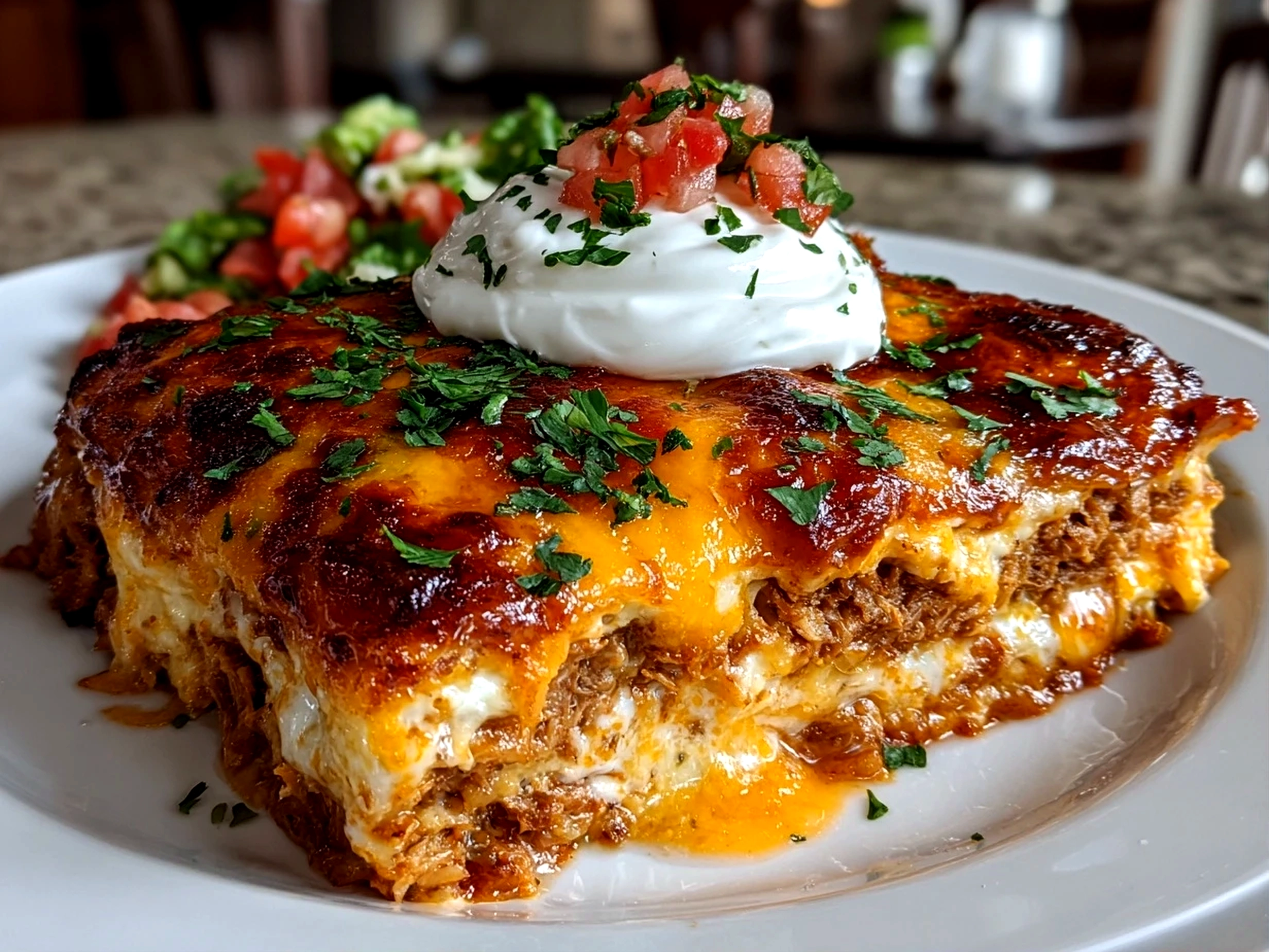 Homemade Crockpot Chicken Enchilada Casserole