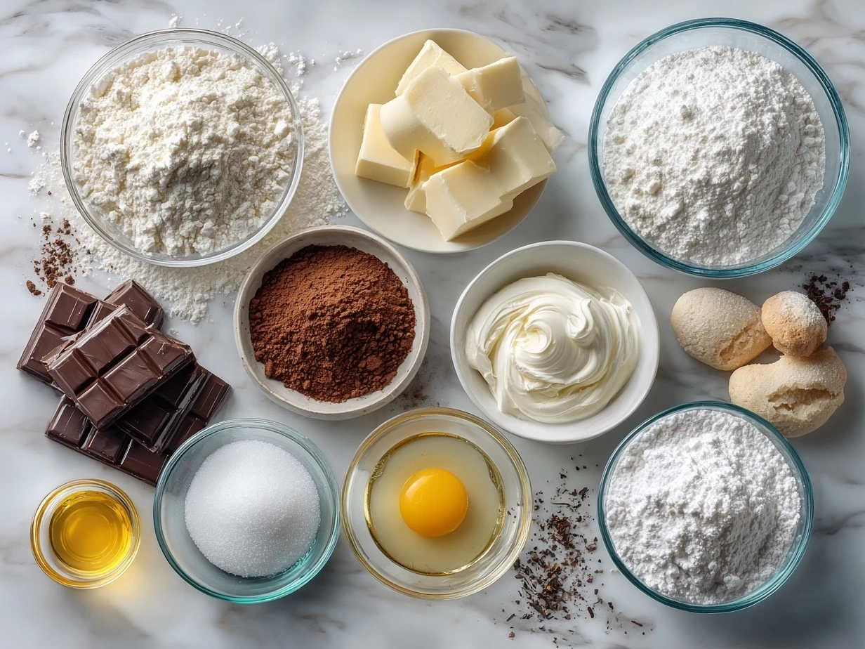 Ingredients needed for easy Cool Whip cookies, including cake mix, Cool Whip, and an egg.