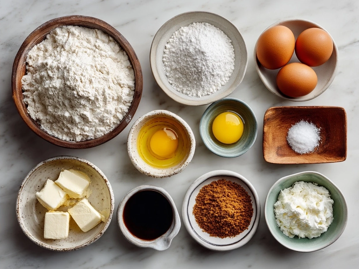 Ingredients for Italian Bomboloni Cream Donuts