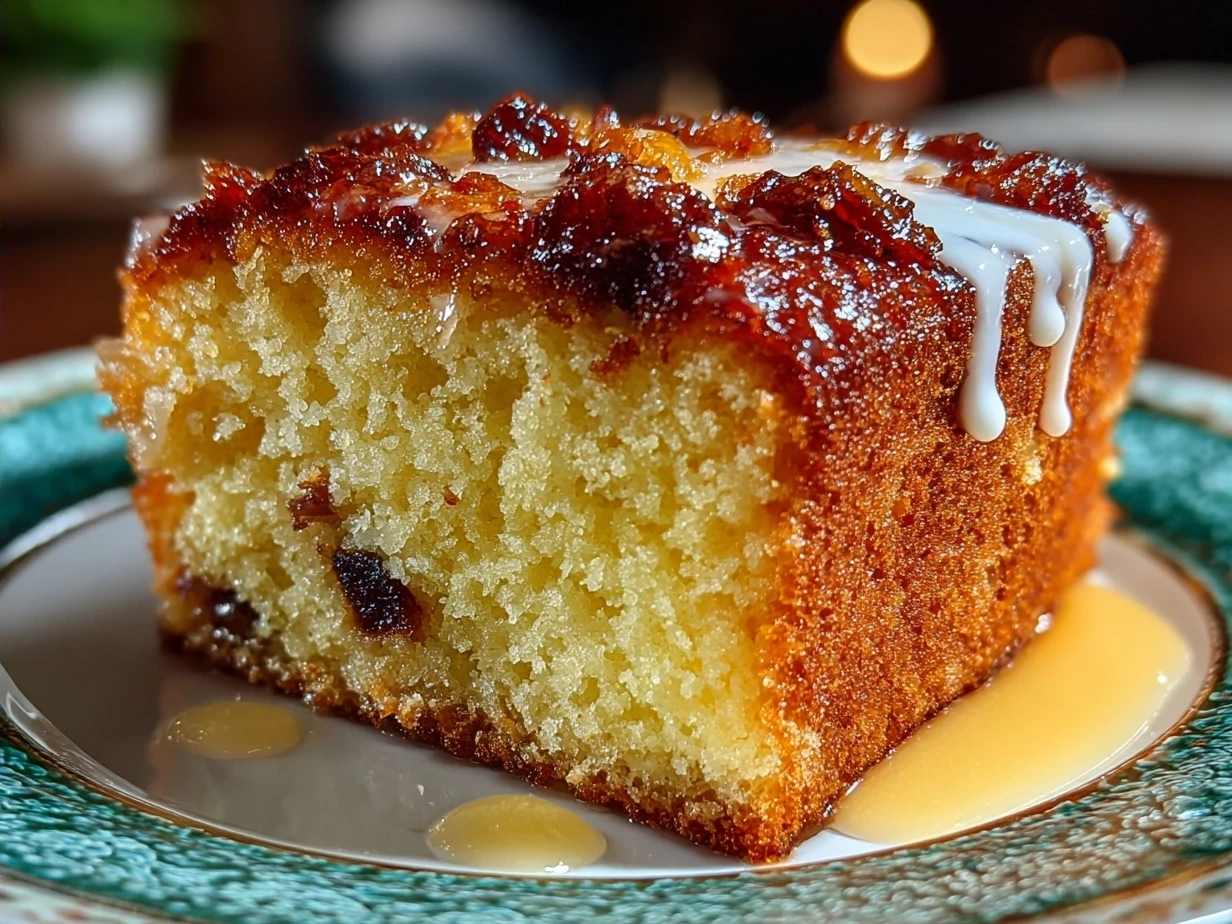 Delicious Italian Love Cake dusted with powdered sugar on a rustic platter