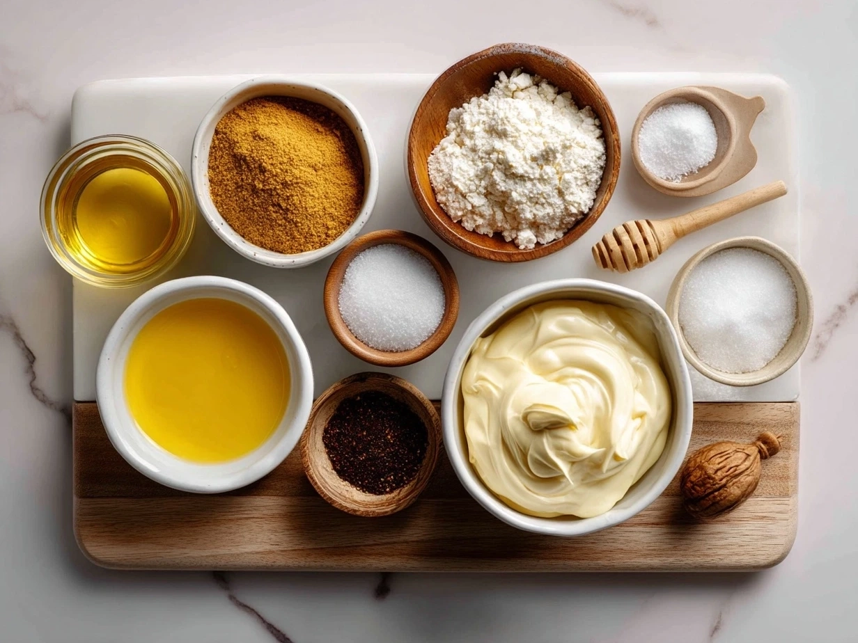 Ingredients for homemade nacho cheese sauce: butter, shredded cheddar, milk, cream cheese, spices
