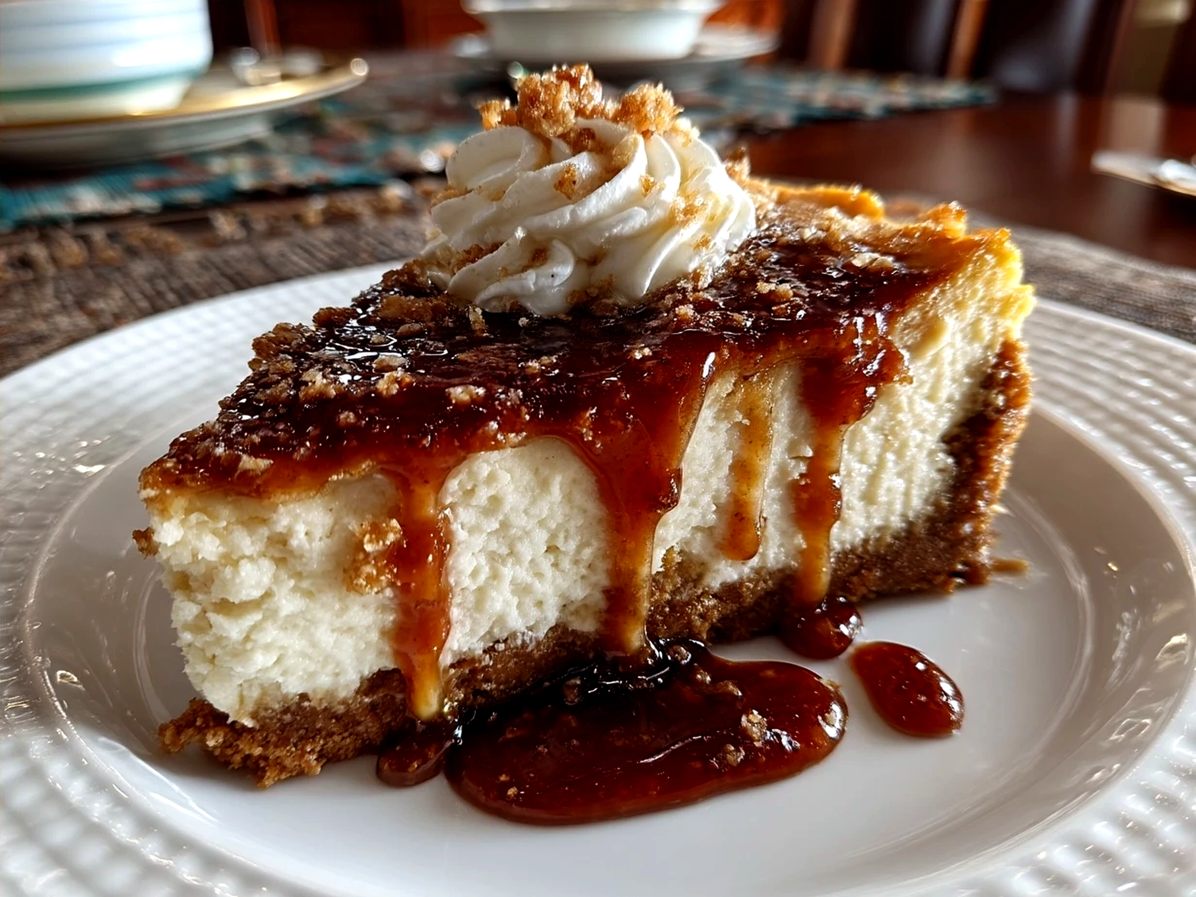 No Bake Classic Woolworth Cheesecake served and ready to enjoy