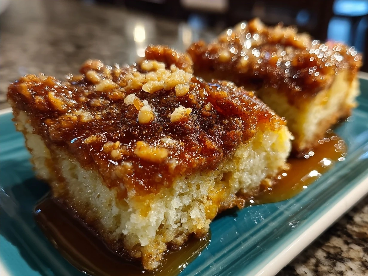 Freshly cut Swedish Coffee Cake Caramels on a serving tray