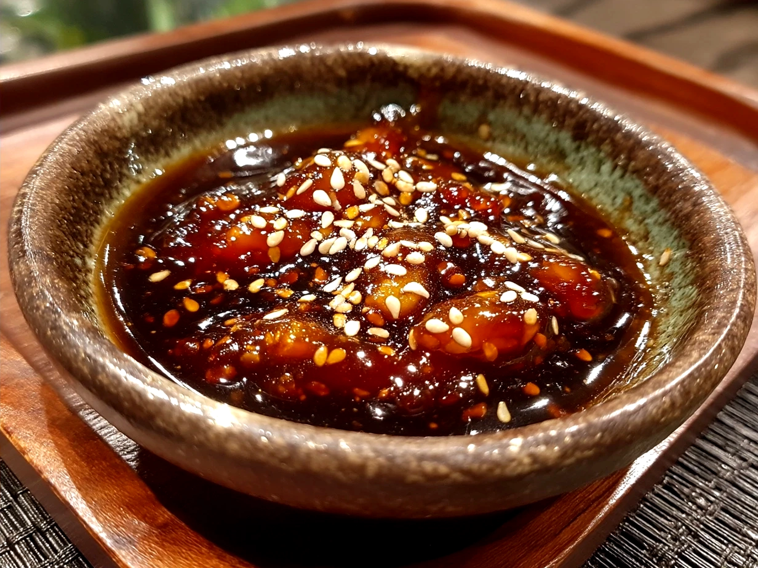 Final serving of homemade Teriyaki Sauce glazed chicken with rice and vegetables