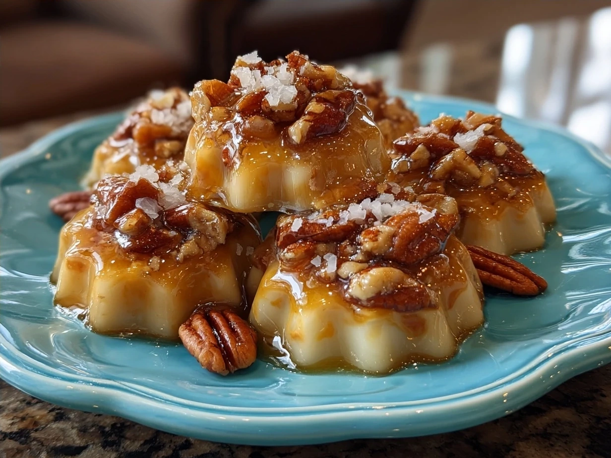 Finished Vanilla Pecan Pralines displayed on a plate ready to serve
