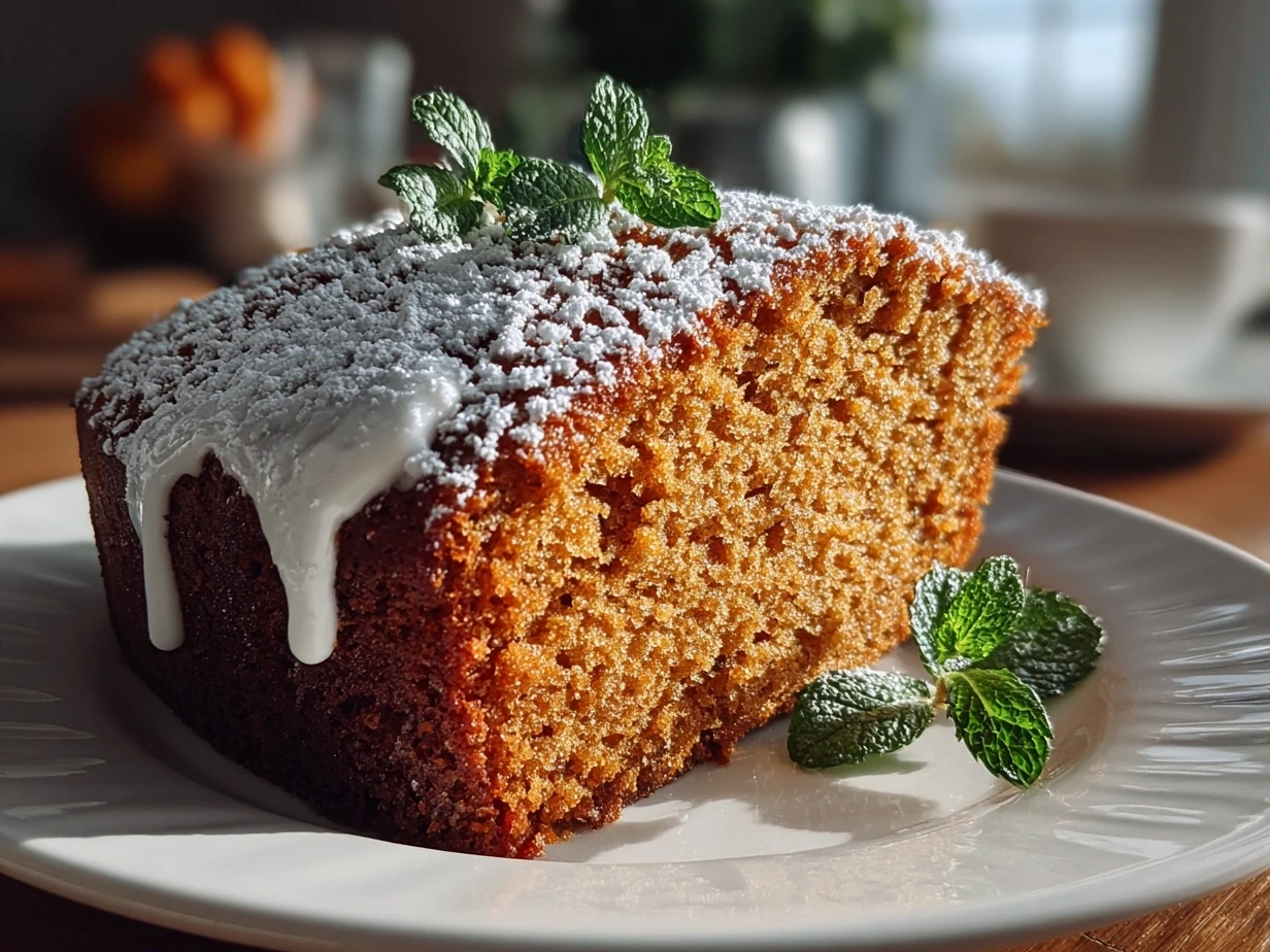 Warm Homemade Gingerbread Cake Slice