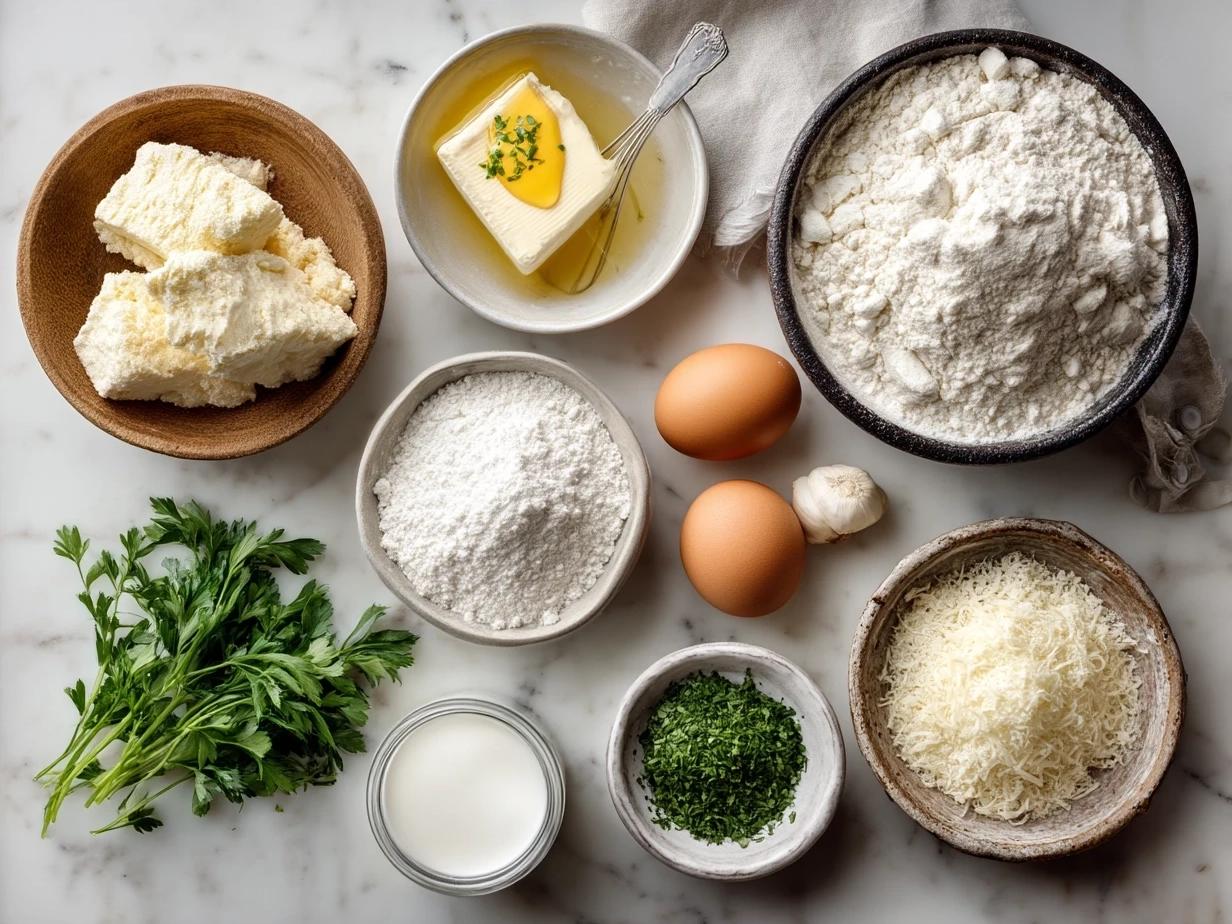 Ingredients for creamy homemade Alfredo Sauce