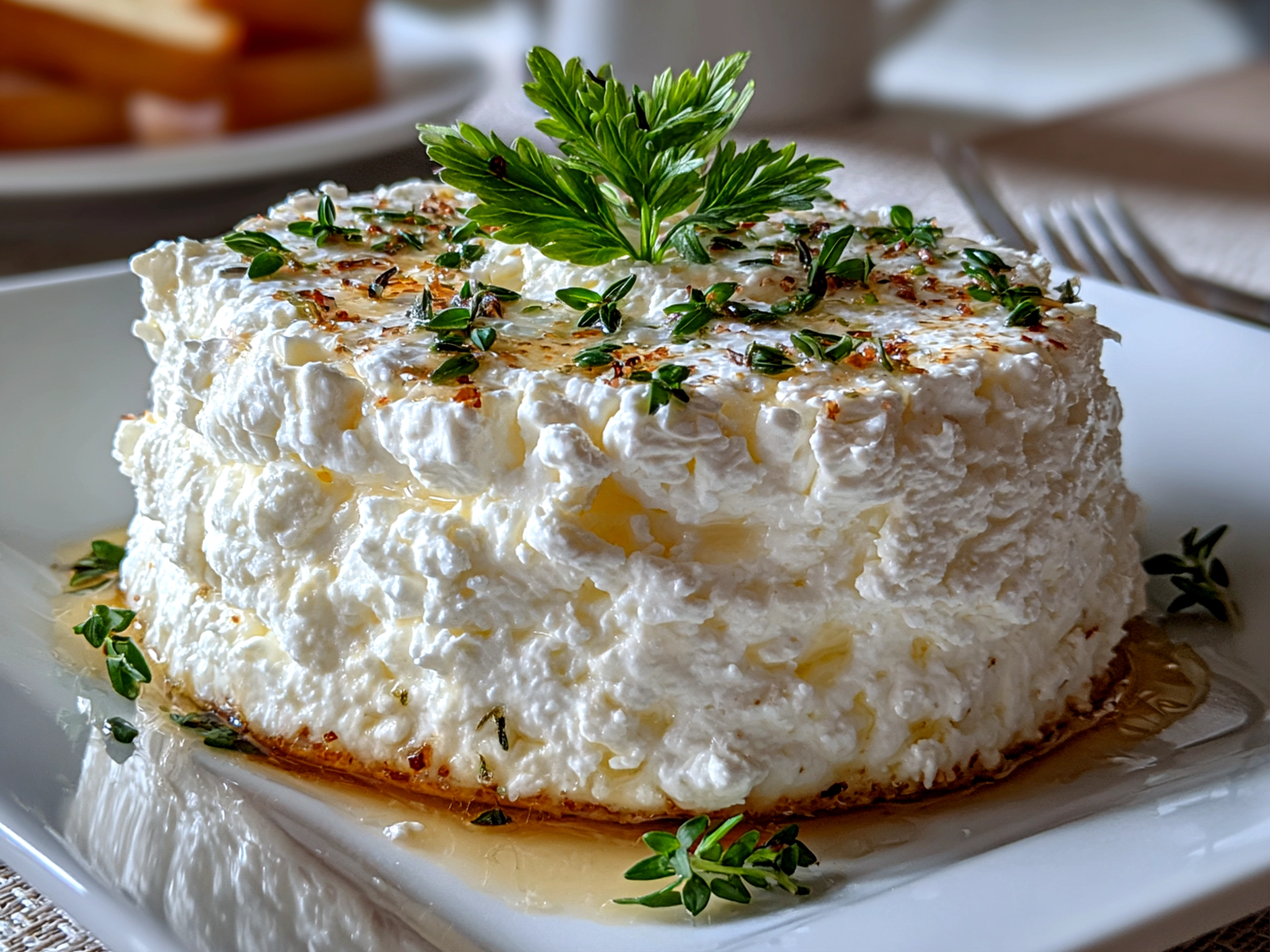 Beautiful creamy Boursin Cheese spread on rustic board