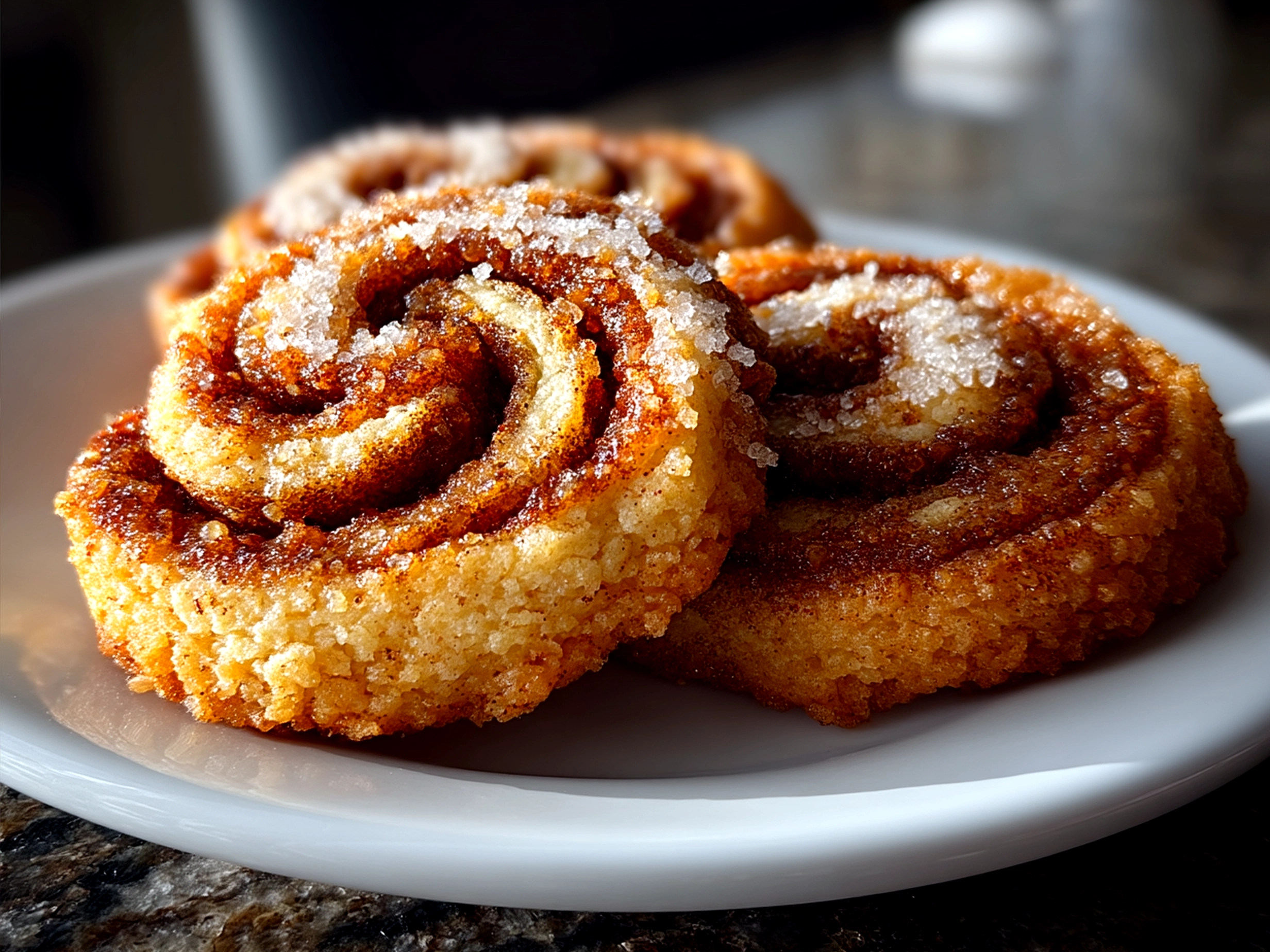 Platter of freshly baked Cinnamon-Swirled Cookies ready to serve