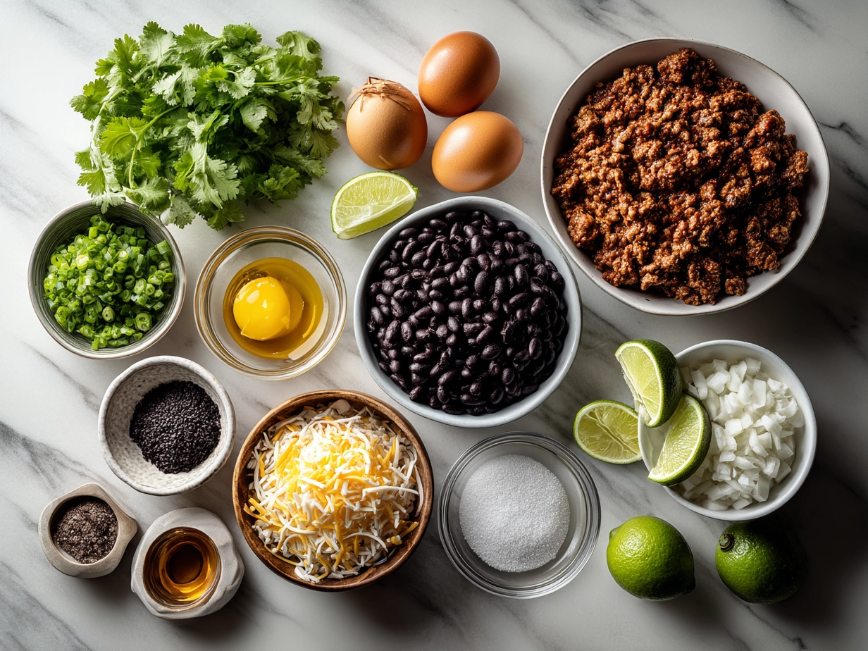 Ingredients for Crispy Baked Ground Turkey Black Bean Tacos