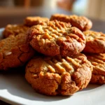 delicious peanut butter cookies on white plate