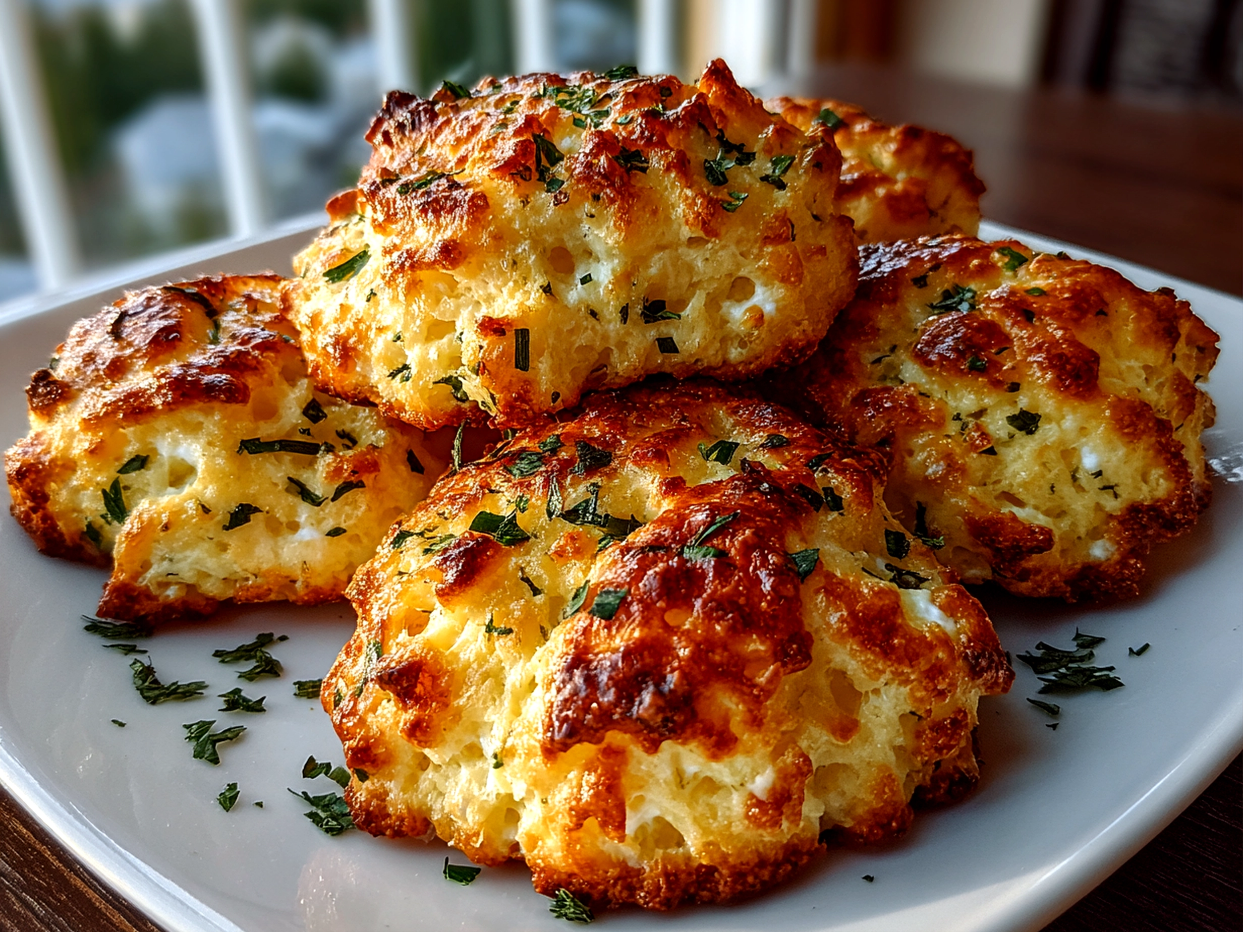 Freshly baked homemade cottage cheese and herb biscuits