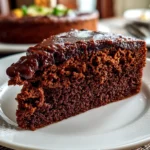 Freshly prepared chocolate cake close-up