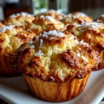 Freshly prepared Coconut and Pineapple Cottage Cheese Muffins on white plate