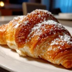 Freshly prepared Cookie Croissant close-up