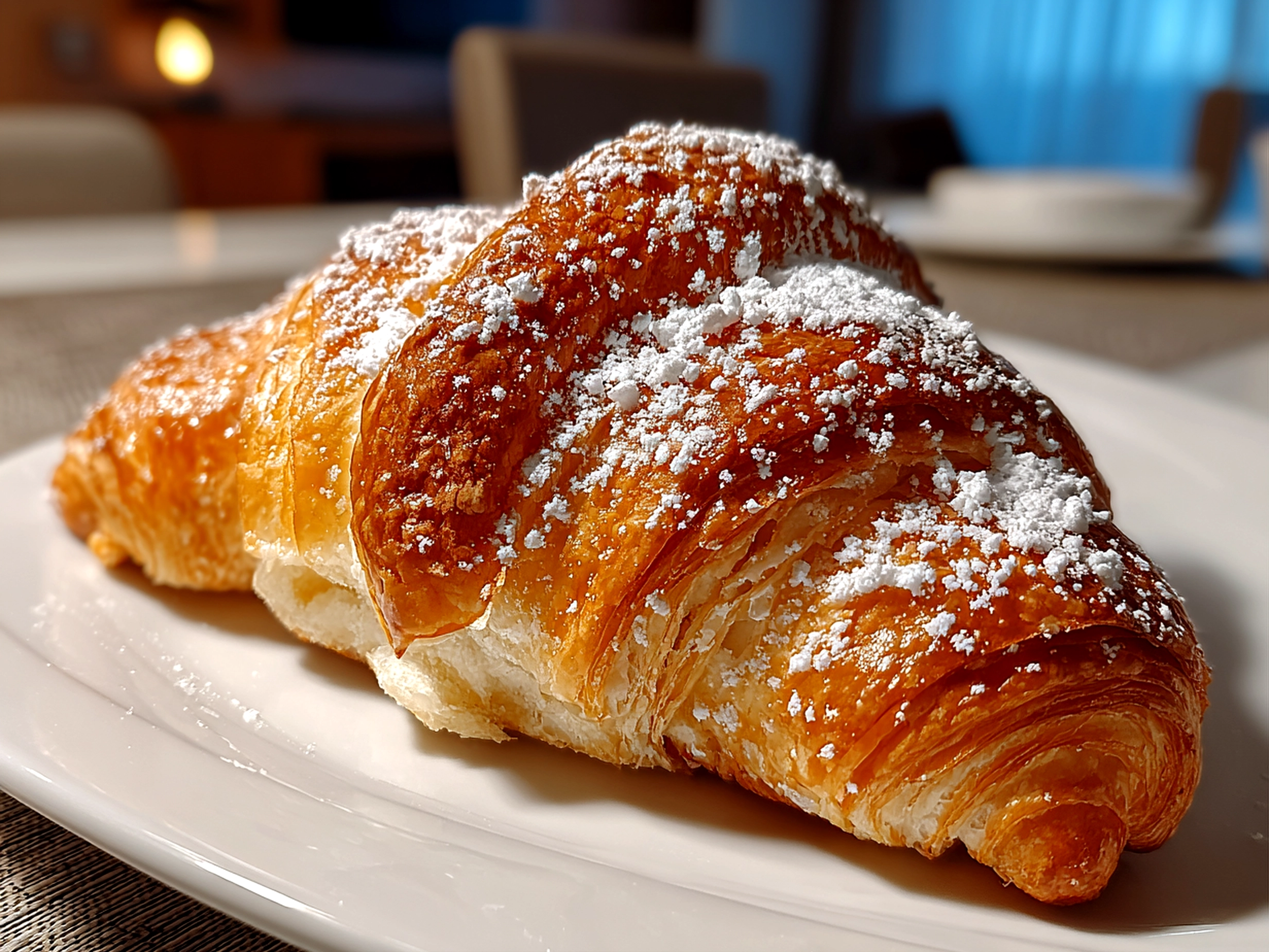 Freshly prepared Cookie Croissant close-up