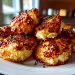 Freshly Prepared Cottage Cheese Tots on White Plate