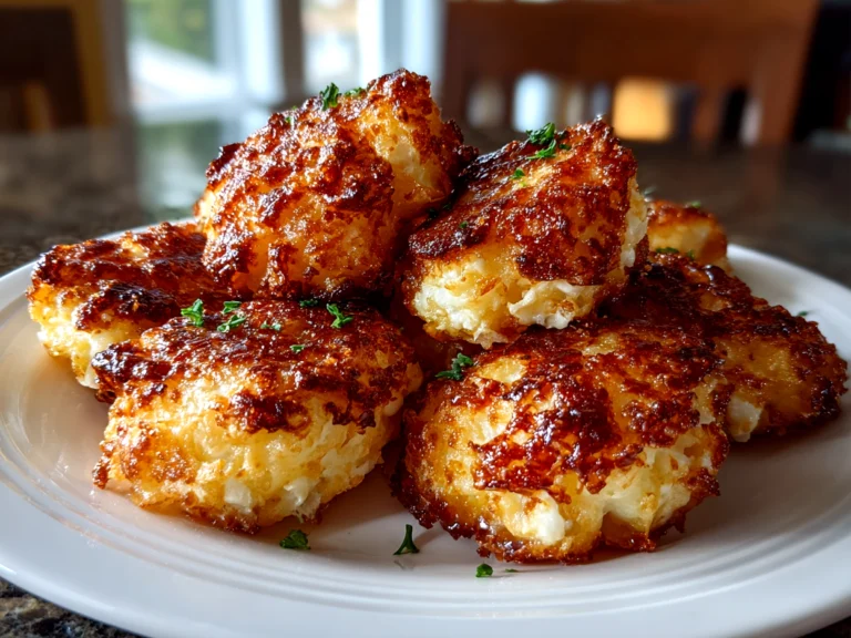 Freshly Prepared Cottage Cheese Tots on White Plate