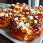 Freshly prepared gluten-free Greek yogurt bagels on a clean white plate