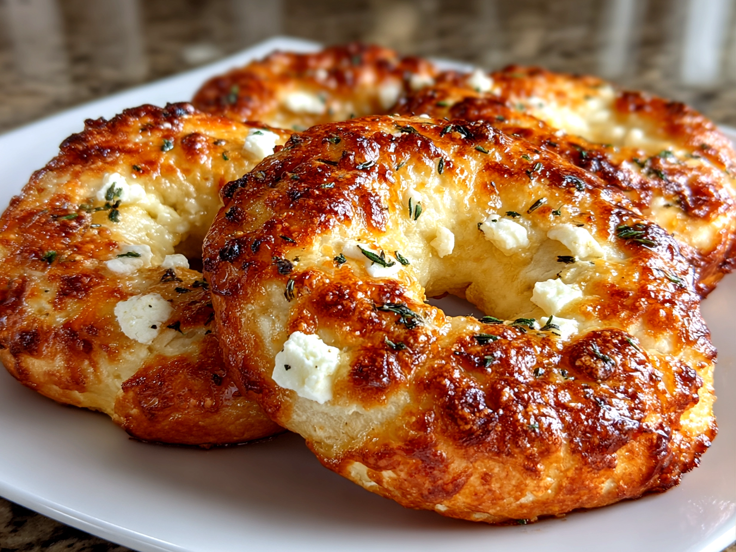 Freshly prepared Keto Cottage Cheese Bagels