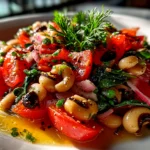 Freshly prepared Olive Salad with Black Eyed Peas