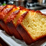 Freshly prepared sourdough discard lemon loaf on clean counter