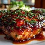 Home cook, taken with iPhone 14. Close-up slight angle of delicious Crockpot BBQ Chicken on white plate. mouthwatering --ar 4:3 --style raw --s 230