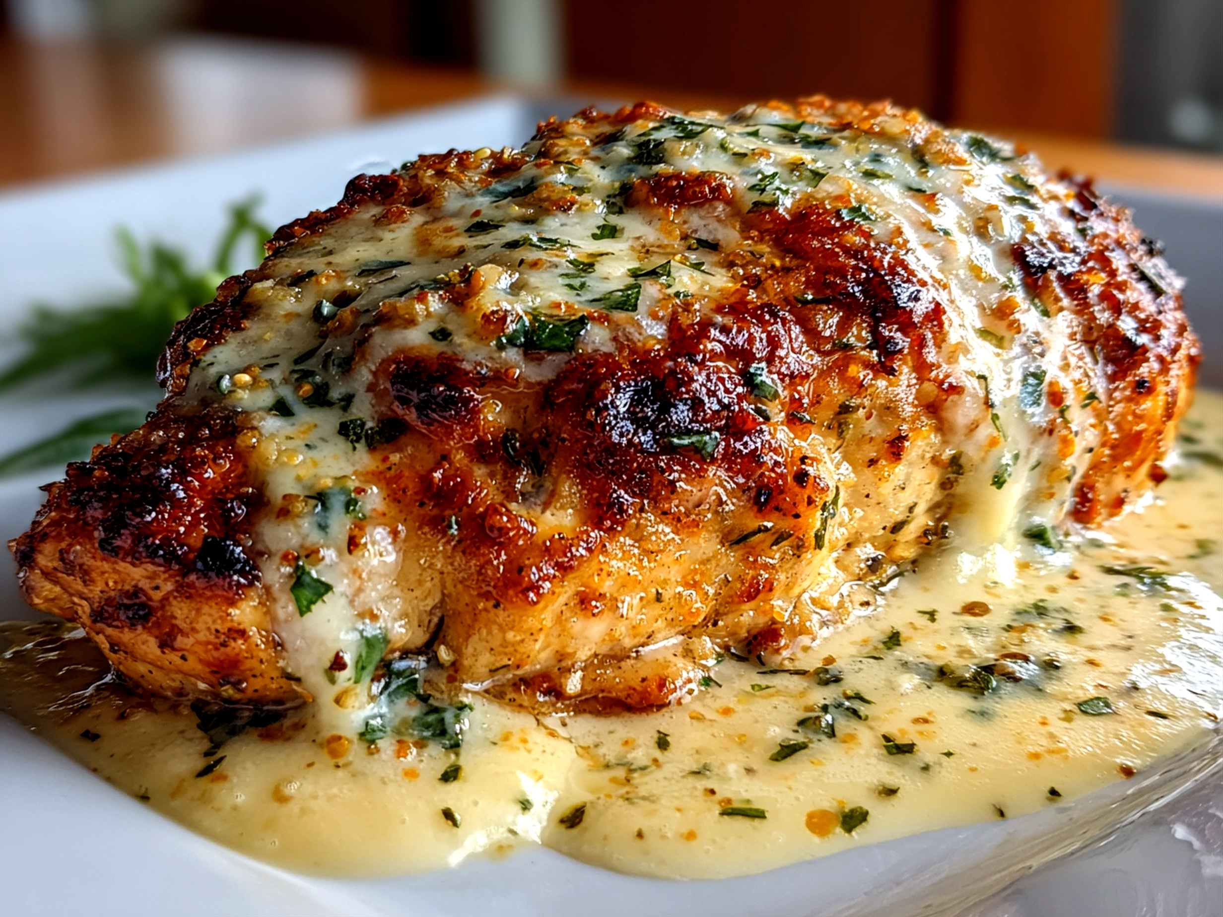Homemade Baked Caesar Chicken with Creamy Parmesan Sauce