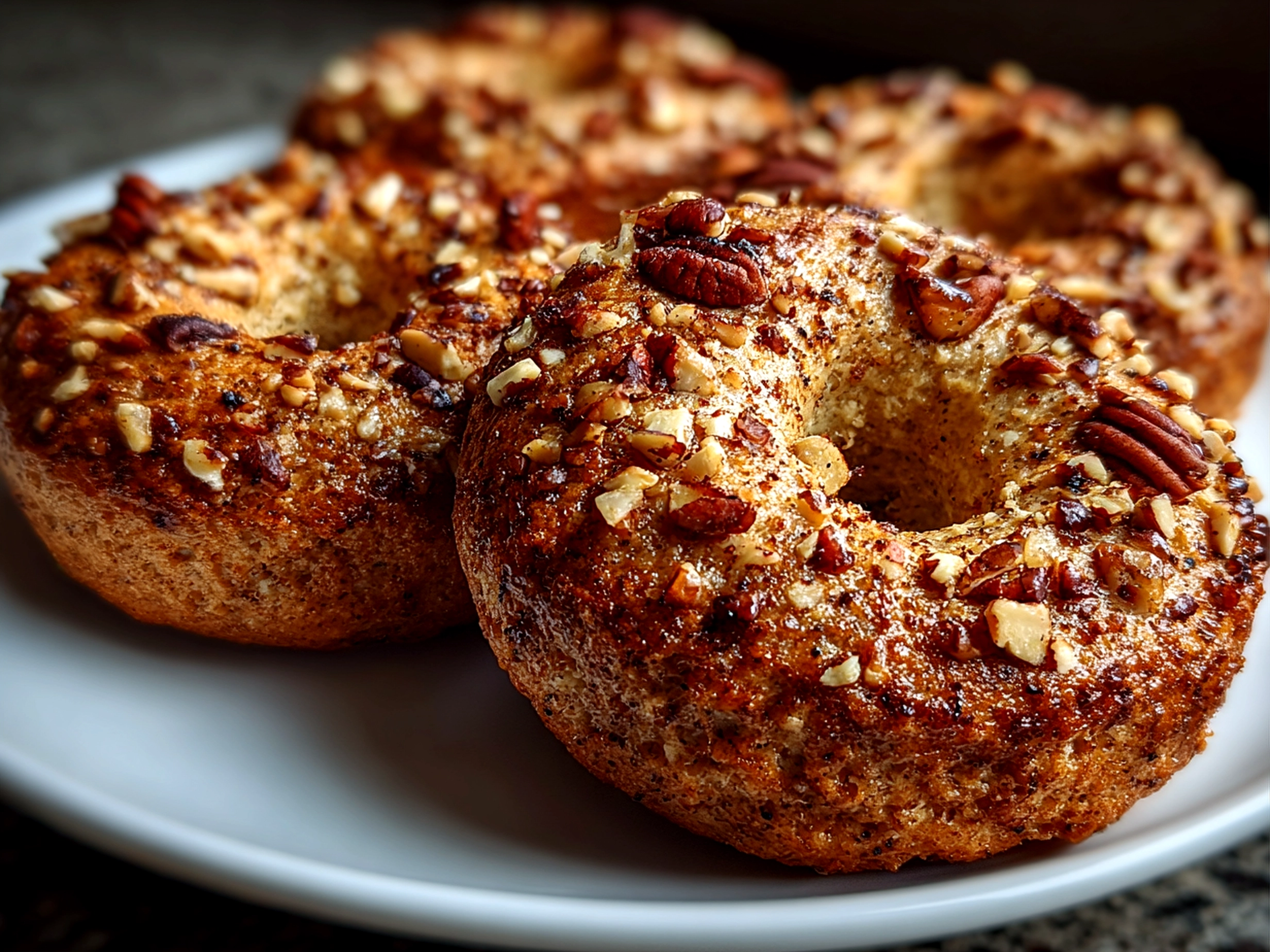 homemade banana nut bagels fresh out of the oven