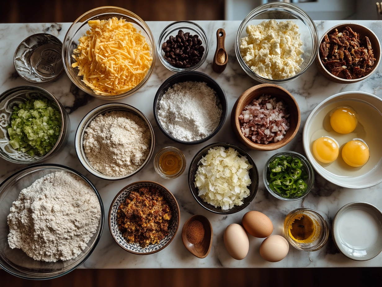 Ingredients for Jalapeno Cheddar Protein Bagels with Greek Yogurt Salsa