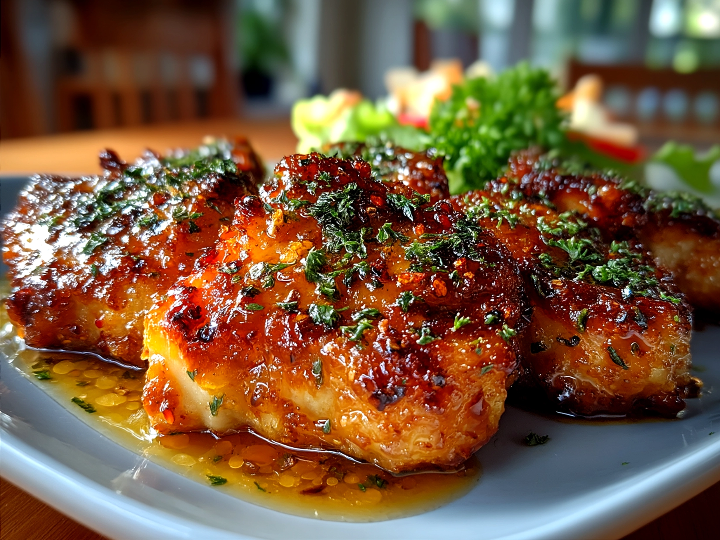 Serving of Pineapple Chicken with jasmine rice and fresh garnishes