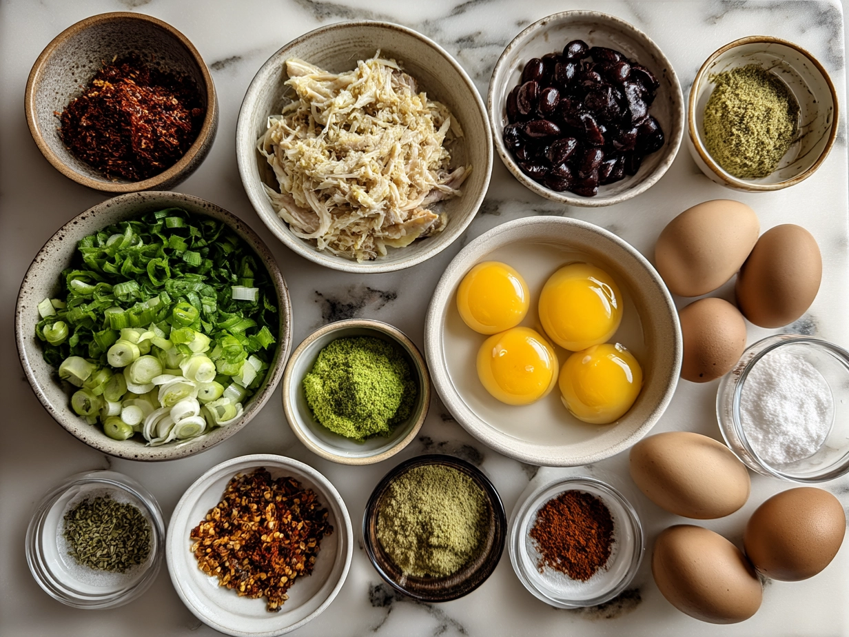 Ingredients arranged for Slow Cooker Chicken Posole