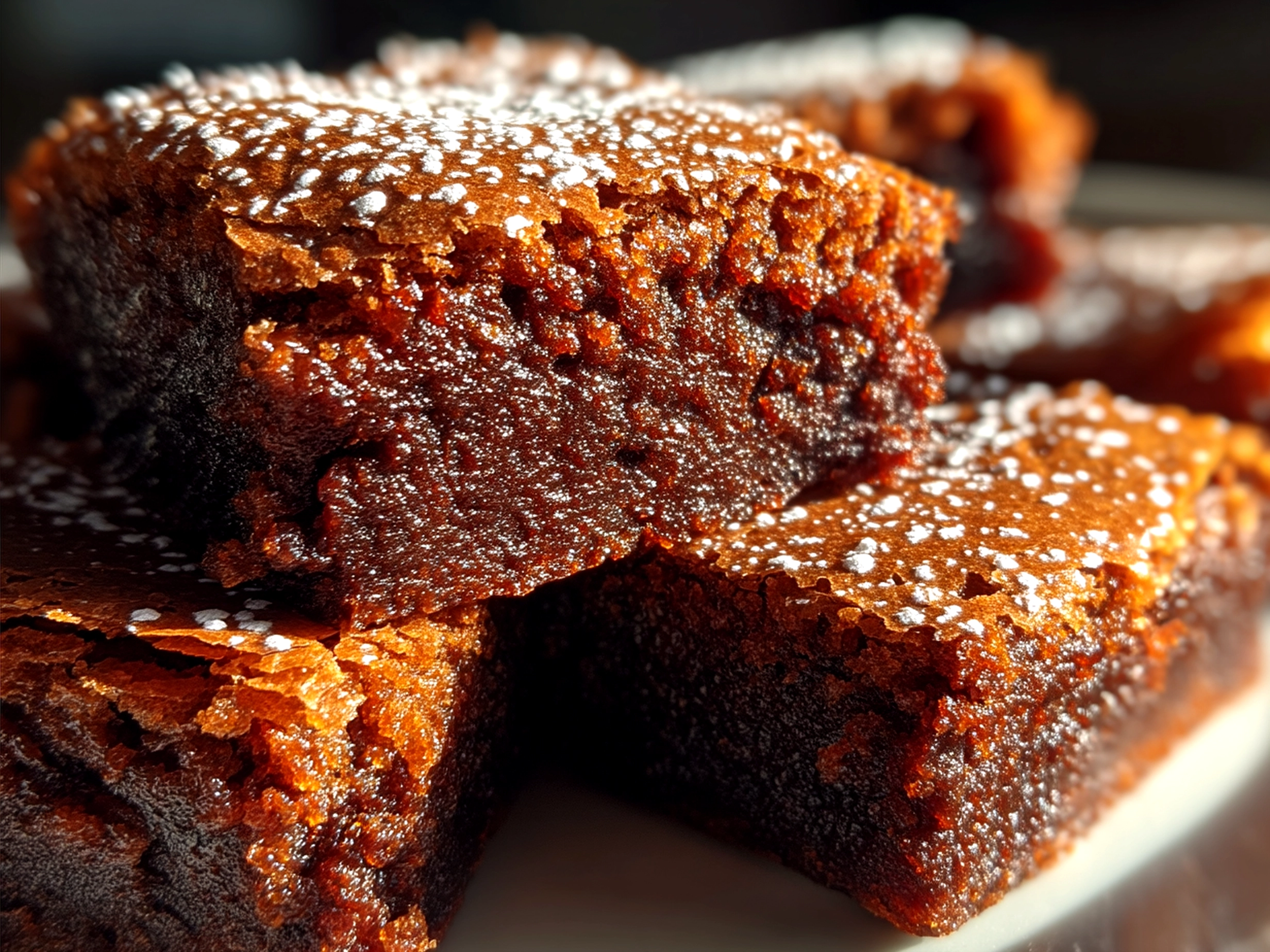 Freshly baked sourdough discard brownies served with a scoop of ice cream