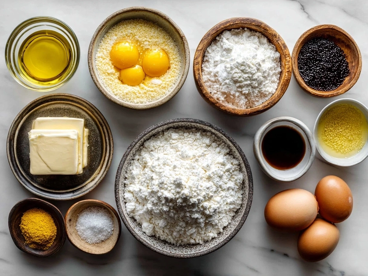 Ingredients for Southern Cornbread in bowls